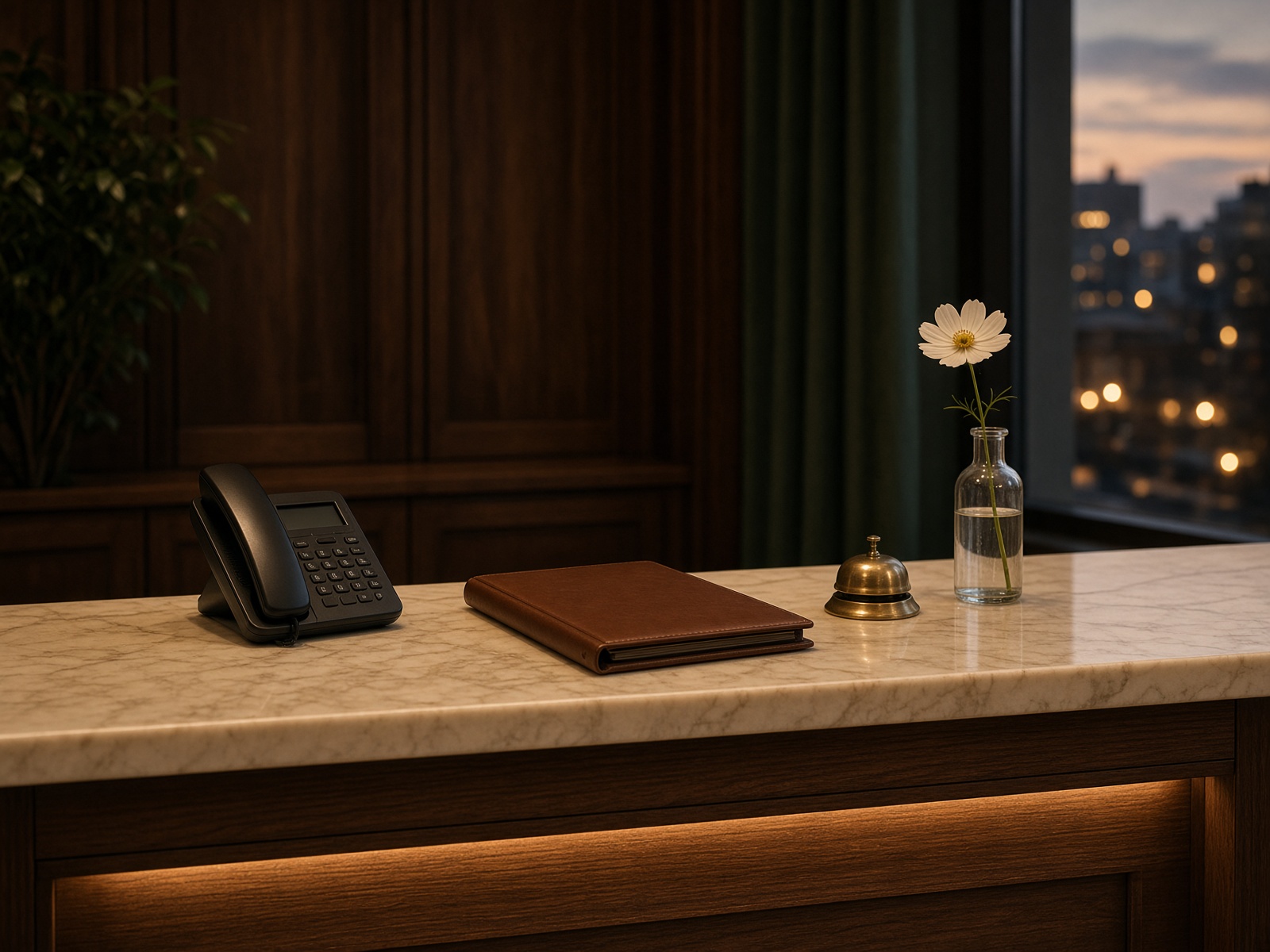 Dispatch desk with a phone and job notes